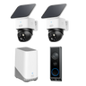SoloCam S340 (Doppelpack) + Video Doorbell E340 (Akkubetrieben) + Homebase 3