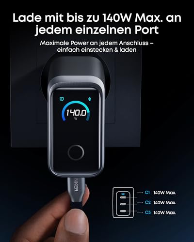 Anker Prime Ladegerät (160W, 3 Ports, GaNPrime）
