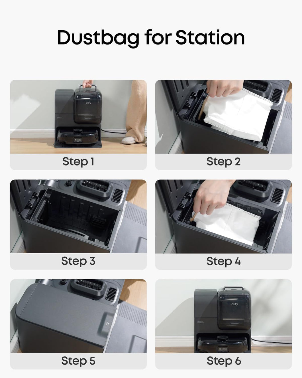 eufy Ersatzteil‑Set mit Rollbürste, Bürstenschutz, 2 Seitenbürsten, waschbarem Filter und 2 Wischtüchern für Omni Saugroboter E25/E28