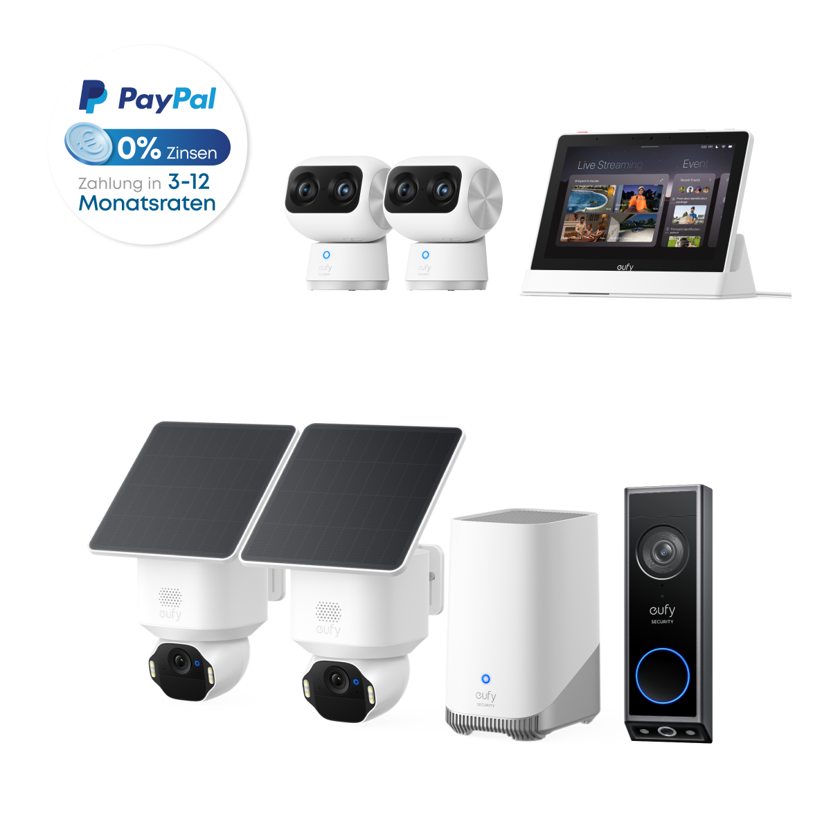 Eufy SoloCam E42 2-Kamera-Bundle mit HomeBase 3, Smart Display &amp; mehr