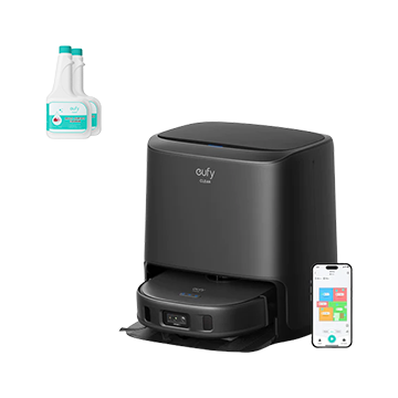eufy Clean X9 Pro mit automatischer Reinigungsstation + Hartbodenreinigungslösung (2 Flaschen)