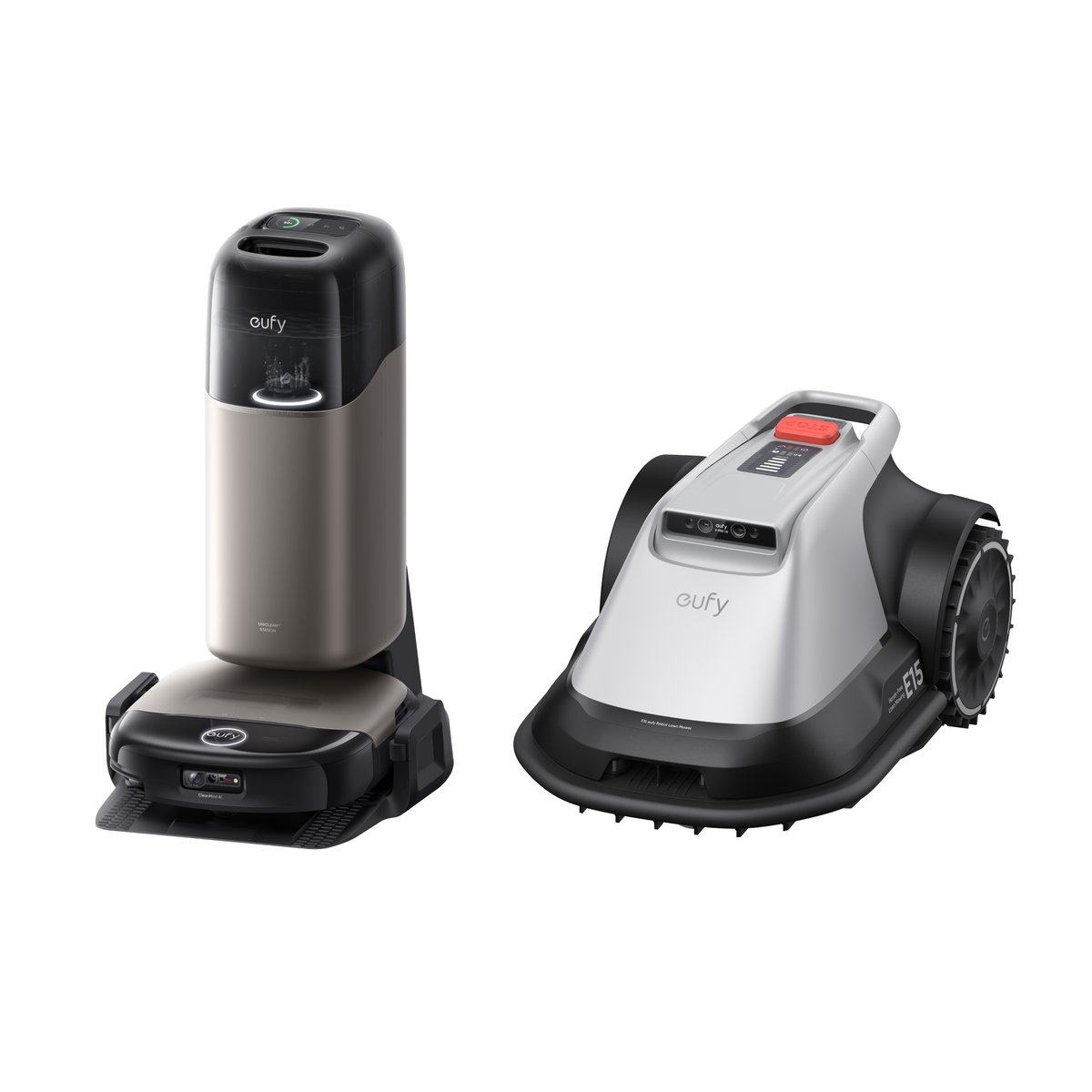 eufy Mähroboter E15 und eufy Saug- und Wischroboter HydroJet S2