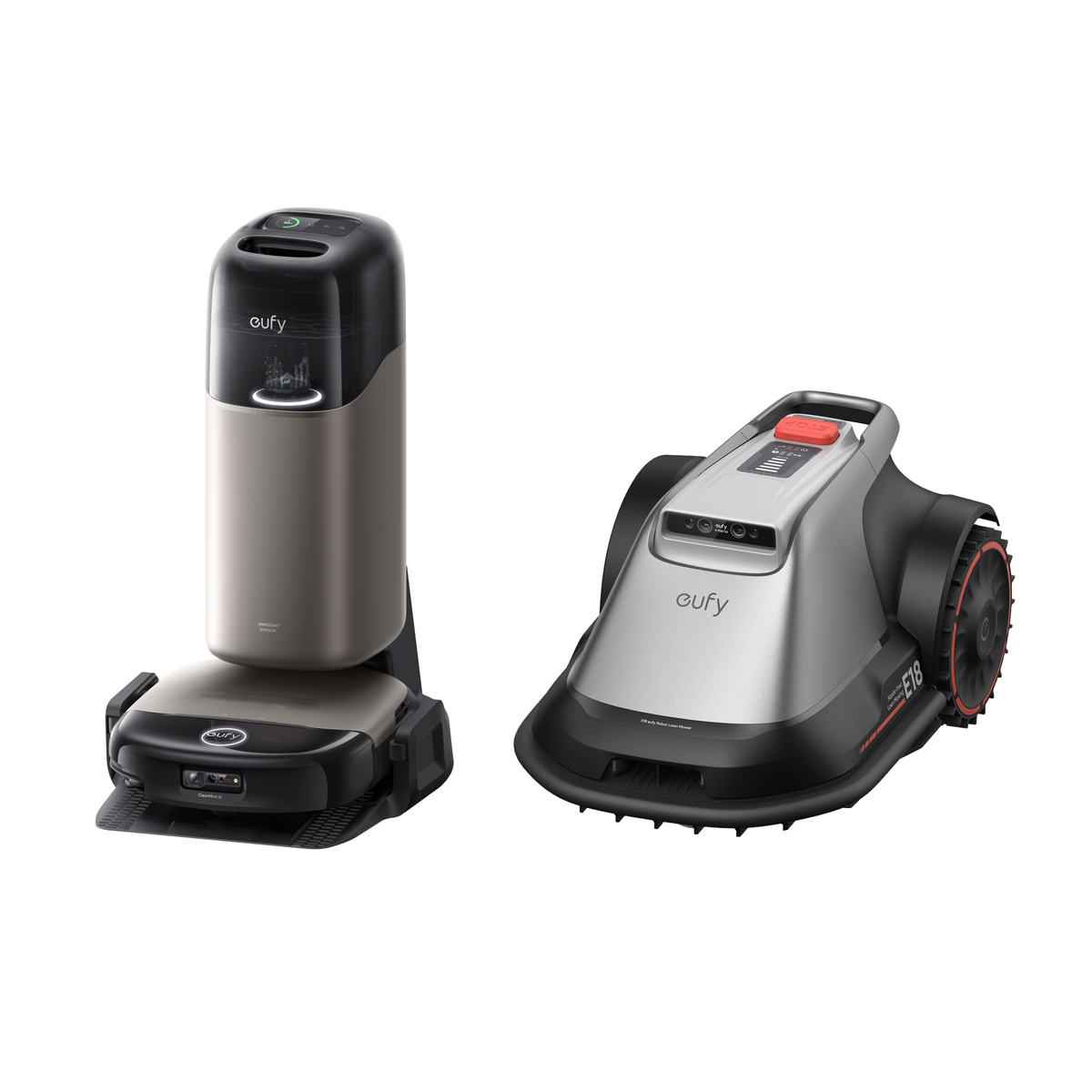 eufy Mähroboter E18 und eufy Saug- und Wischroboter HydroJet S2