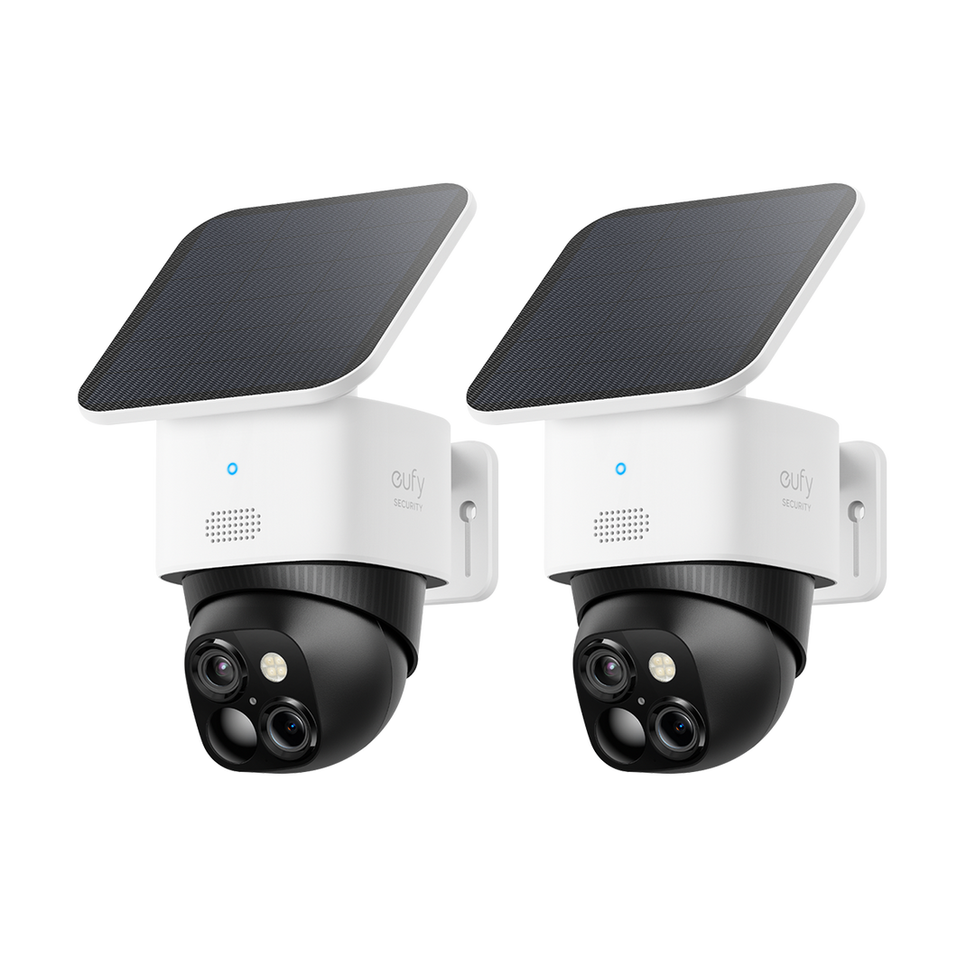 SoloCam S340 kabellose Überwachungskamera für Außen mit Doppelobjektiv und Solarpanel (Doppelpack)