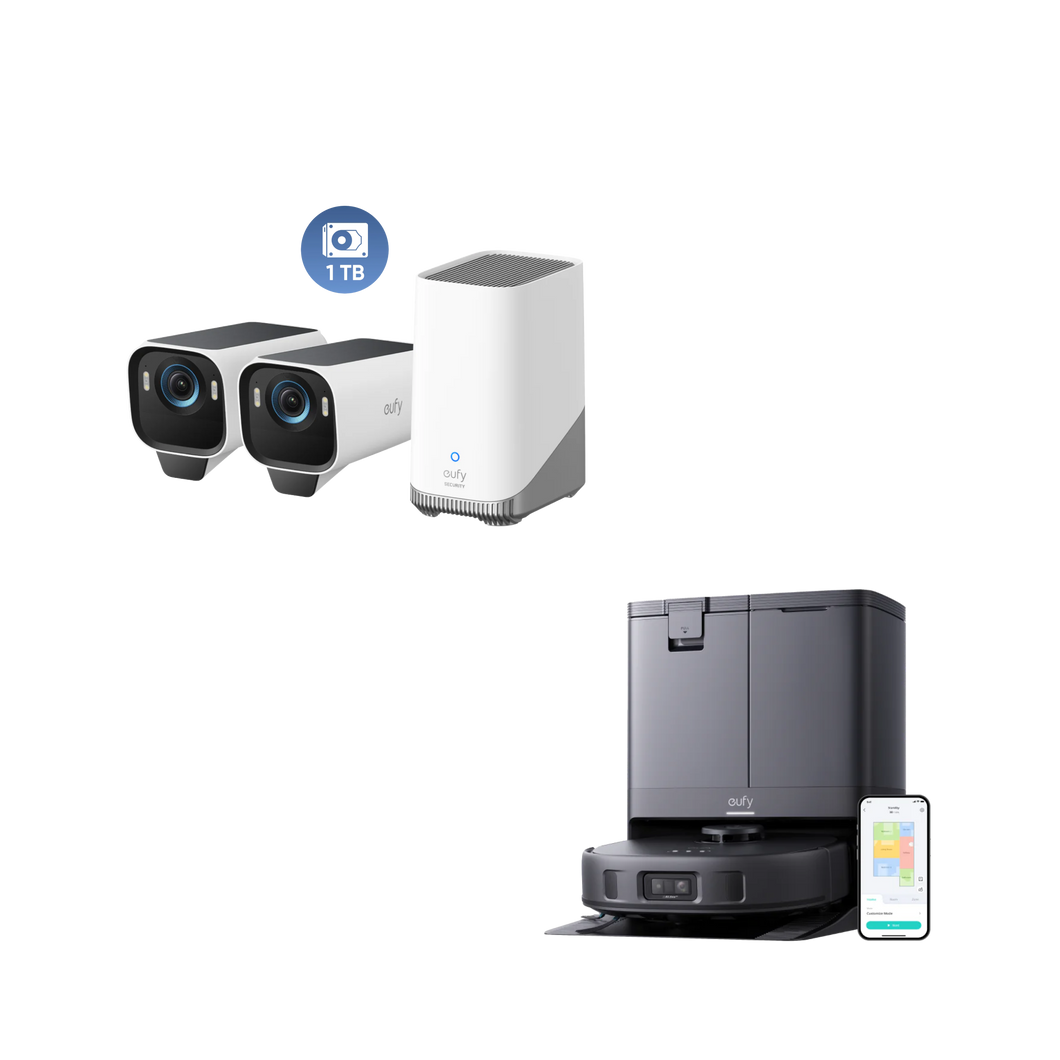 eufy X10 Pro Omni + eufyCam S3 Pro 2-Cam Kit + 1 TB Festplatte